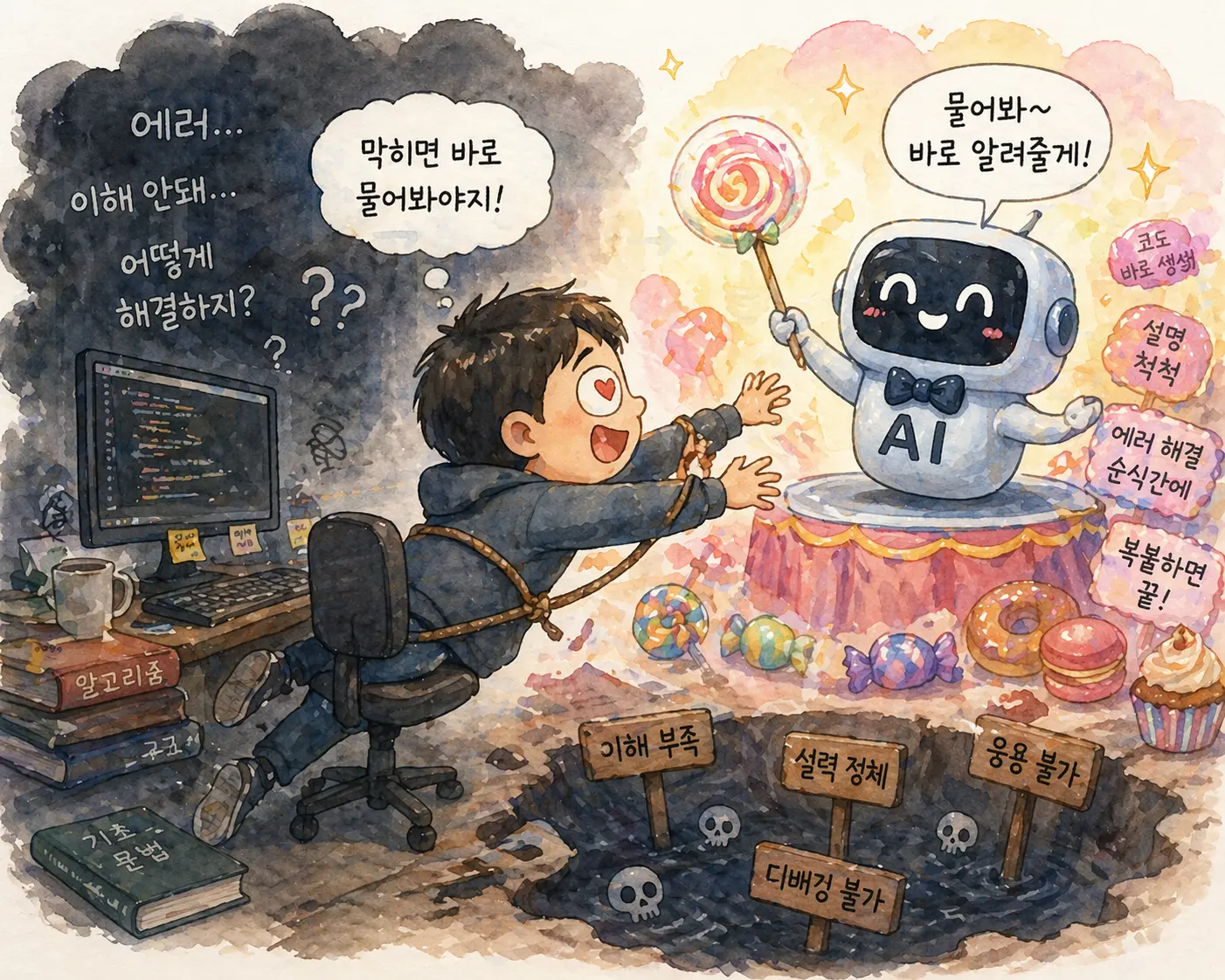 AI에 너무 의존하는 모습