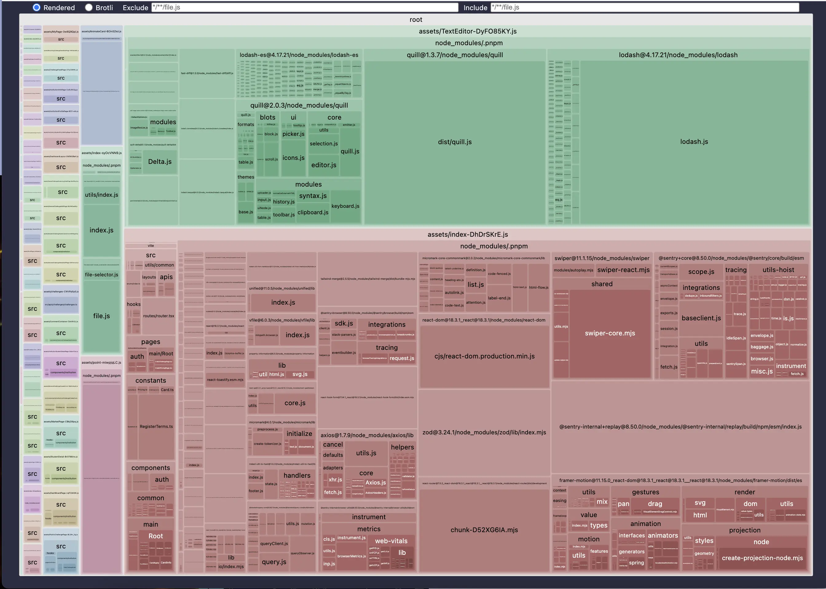rollup-plugin-visualizer 설치 후 빌드 결과