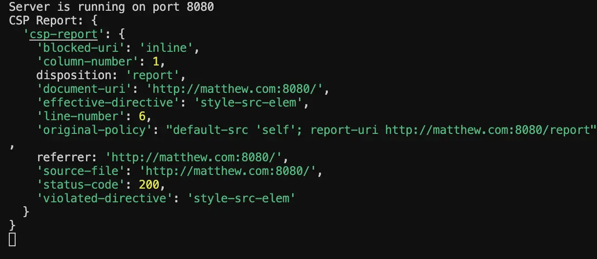 서버에서 보고서를 받아볼 수 있다.