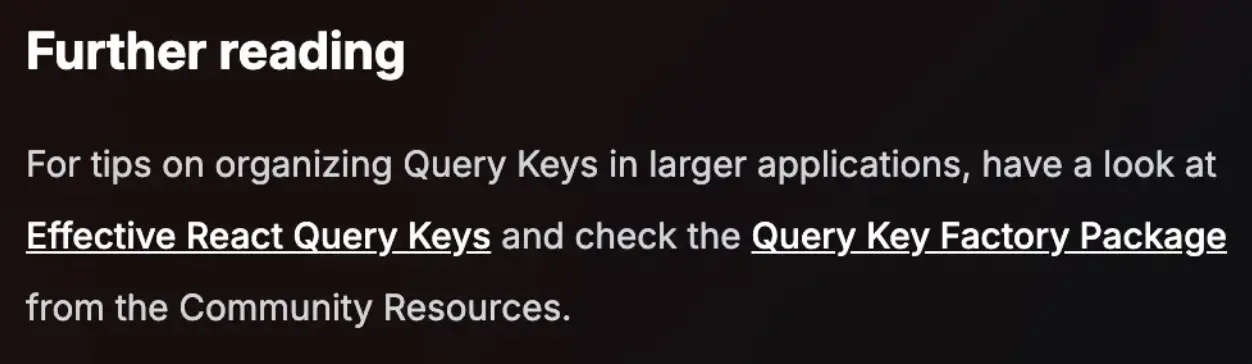 공식문서에서의 QueryKey의 중요성